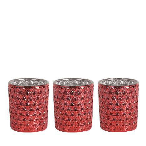 Aroma Red Lustre 3 Tealight & Votive Holder Set  £6.74