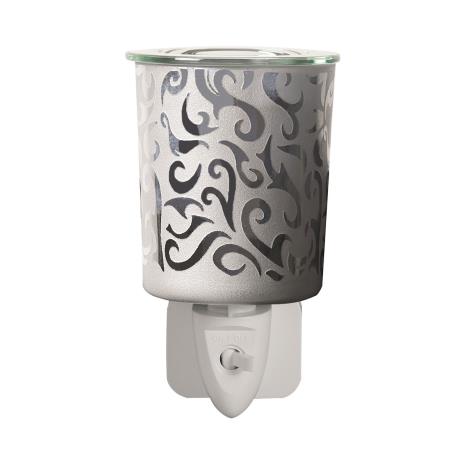 Aroma Pewter Swirl Plug In Wax Melt Warmer  £13.04