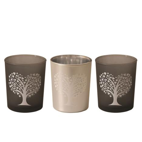 Aroma Black & Silver Heart Tree 3 Tealight & Votive Holder Set  £6.29