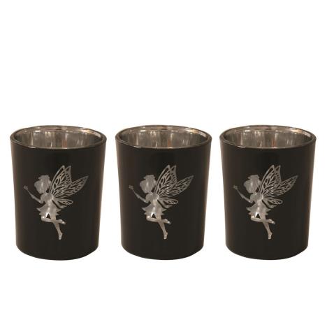 Aroma Black & Silver Fairy 3 Tealight & Votive Holder Set  £6.29