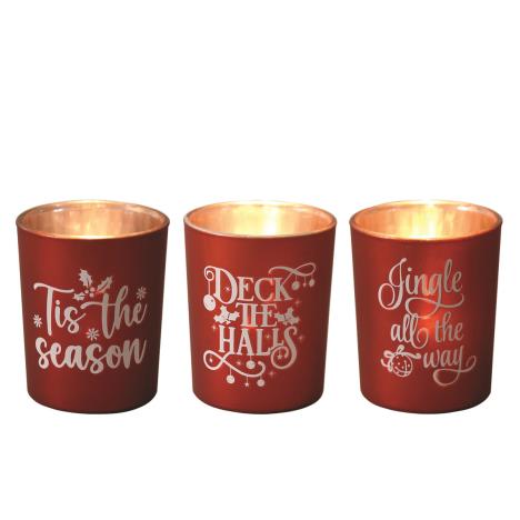 Aroma Red Christmas 3 Tealight & Votive Holder Set  £6.29