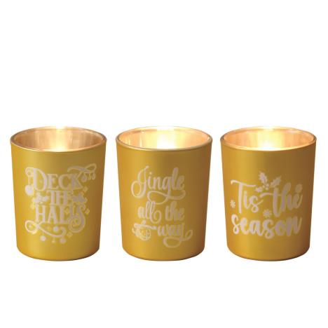 Aroma Gold Christmas 3 Tealight & Votive Holder Set  £6.29