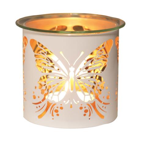 Aroma White & Gold Butterfly Jar Sleeve & Wax Melt Warmer  £6.29