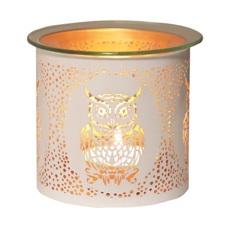 Aroma White & Gold Owl Jar Sleeve & Wax Melt Warmer  £6.29