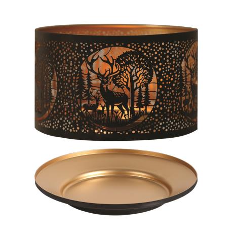 Aroma Silhouette Black & Gold Deer Family Shade & Tray  £13.04