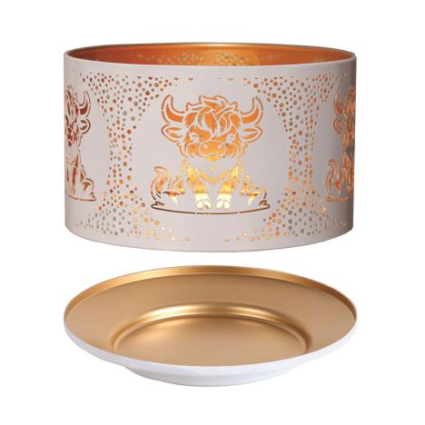 Aroma Silhouette White & Gold Highland Cow Shade & Tray  £13.04