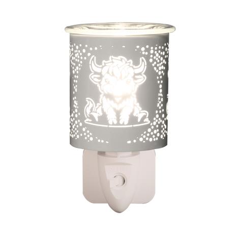 Aroma White & Gold Highland Cow Plug In Wax Melt Warmer  £13.04