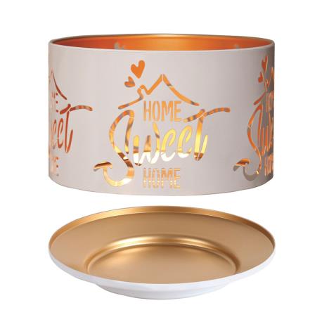 Aroma Silhouette White & Gold Home Sweet Home Shade & Tray  £13.04