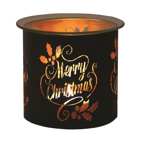 Aroma Black & Gold Merry Christmas Jar Sleeve & Wax Melt Warmer  £6.29