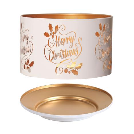 Aroma Silhouette White & Gold Merry Christmas Shade & Tray  £13.04