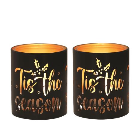 Aroma Black & Gold Tis the Season 2 Tealight & Votive Holder Set  £8.09