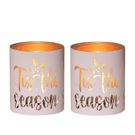 Aroma White & Gold Tis the Season 2 Tealight & Votive Holder Set  £8.09