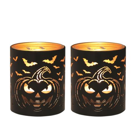 Aroma Black & Gold Pumpkin 2 Tealight & Votive Holder Set  £8.09