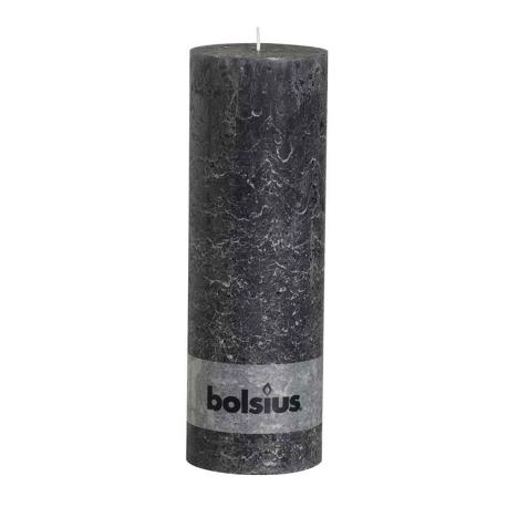 Bolsius Anthracite Rustic Pillar 30cm x 10cm  £27.44