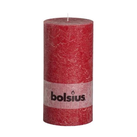 Bolsius Wine Red Rustic Pillar 20cm x 10cm  £11.69