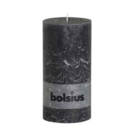 Bolsius Anthracite Rustic Pillar 20cm x 10cm  £11.69