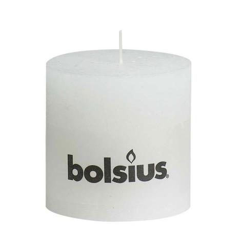 Bolsius White Rustic Pillar 10cm x 10cm  £7.64