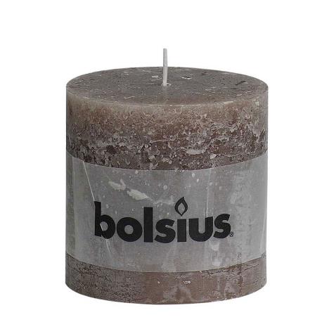 Bolsius Taupe Rustic Pillar 10cm x 10cm  £7.64