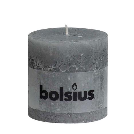 Bolsius Light Grey Rustic Pillar 10cm x 10cm  £7.64