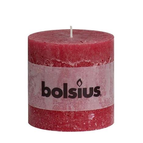 Bolsius Wine Red Rustic Pillar 10cm x 10cm  £7.64