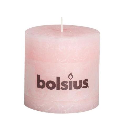 Bolsius Pastel Pink Rustic Pillar 10cm x 10cm  £7.64