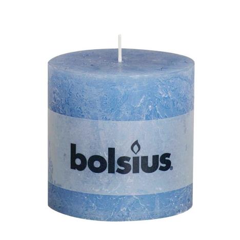 Bolsius Jeans Blue Rustic Pillar 10cm x 10cm  £7.64