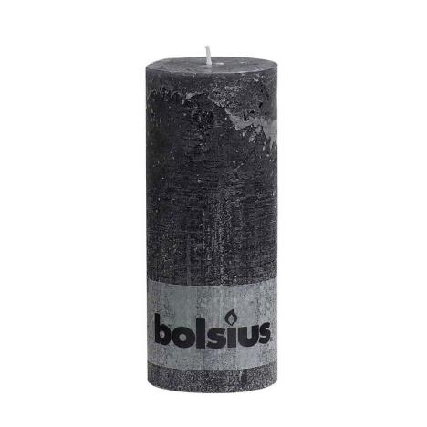 Bolsius Anthracite Rustic Pillar 19cm x 7cm  £6.29