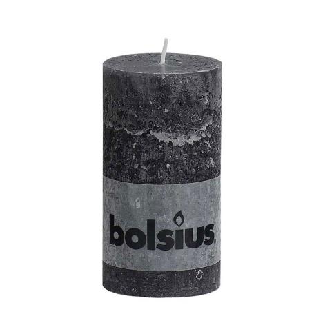 Bolsius Anthracite Rustic Pillar 13cm x 7cm  £4.49