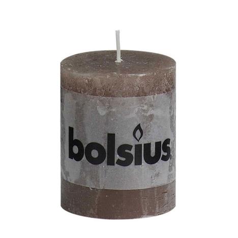 Bolsius Taupe Pillar Candle 8cm x 7cm  £2.69