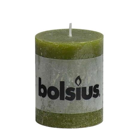 Bolsius Olive Green Pillar Candle 8cm x 7cm  £2.69