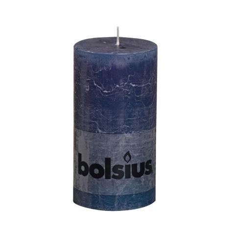 Bolsius Dark Blue Rustic Pillar Candle 13cm x 7cm  £4.49