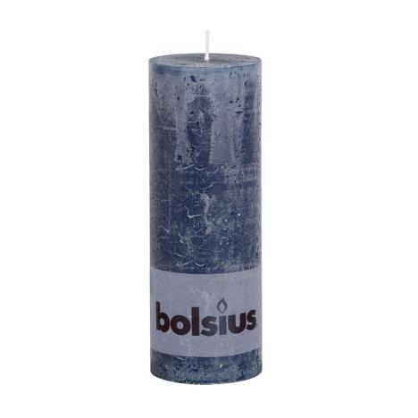 Bolsius Dark Blue Rustic Pillar Candle 19cm x 7cm  £6.22