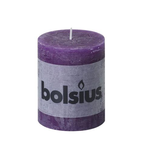 Bolsius Purple Rustic Pillar Candle 8cm x 7cm  £2.69