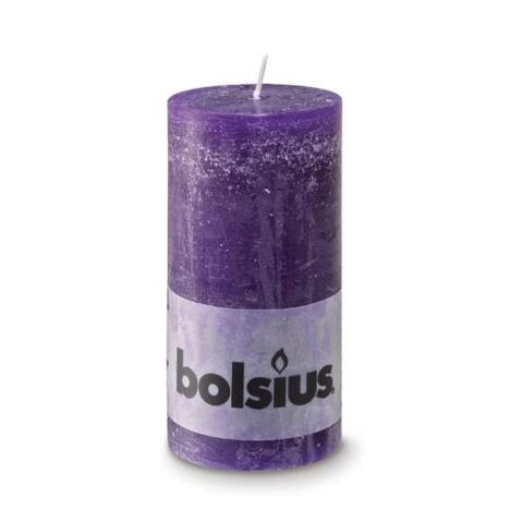 Bolsius Purple Rustic Pillar Candle 13cm x 7cm  £4.49