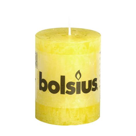 Bolsius Sunshine Yellow Rustic Pillar Candle 8cm x 7cm  £2.69