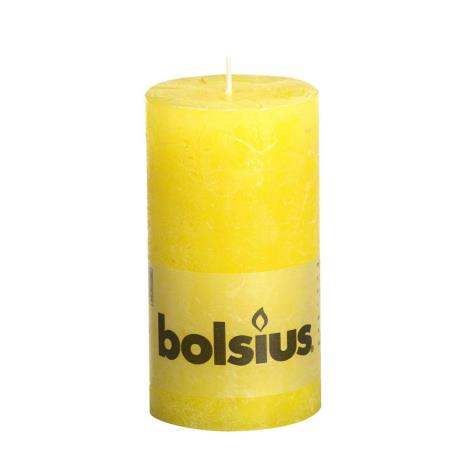 Bolsius Sunshine Yellow Rustic Pillar Candle 13cm x 7cm  £4.49