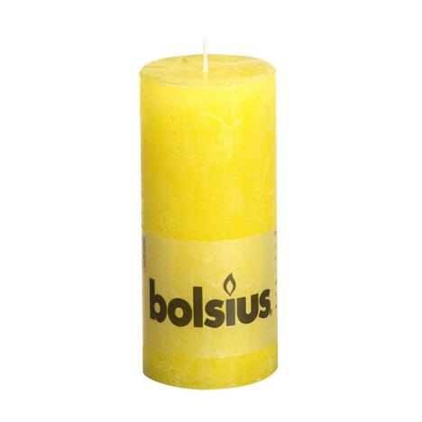 Bolsius Sunshine Yellow Rustic Pillar Candle 19cm x 7cm  £6.29