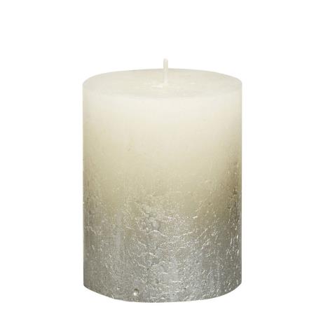 Bolsius Ivory Rustic Faded Champagne Metallic Pillar Candle 8cm x 7cm  £4.04