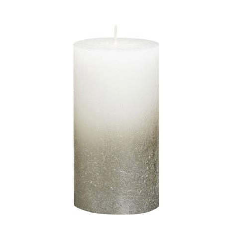 Bolsius White Rustic Faded Champagne Metallic Pillar Candle 13cm x 7cm  £5.84