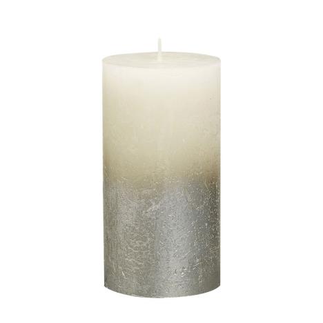 Bolsius Ivory Rustic Faded Champagne Metallic Pillar Candle 13cm x 7cm  £5.84