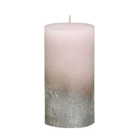 Bolsius Pink Rustic Faded Champagne Metallic Pillar Candle 13cm x 7cm  £5.52