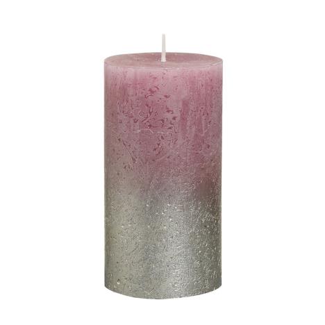 Bolsius Old Pink Rustic Faded Champagne Metallic Pillar Candle 13cm x 7cm  £5.84