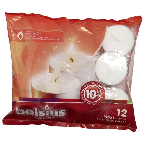 Bolsius Silver Cup 10 Hour Maxi Tealights (Pack of 12)  £5.39