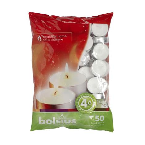 Bolsius Silver Cup 4 Hour Tealights (Pack of 50)  £6.29