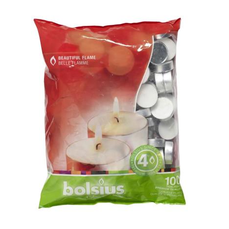 Bolsius Silver Cup 4 Hour Tealights (Pack of 100)  £12.59