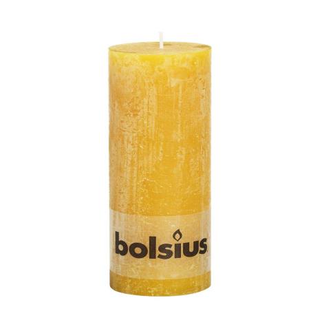 Bolsius Ochre Yellow Rustic Pillar Candle 19cm x 7cm  £6.29