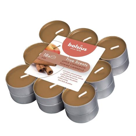 Bolsius Apple & Cinnamon 4 Hour Tealights (Pack of 18)  £4.72