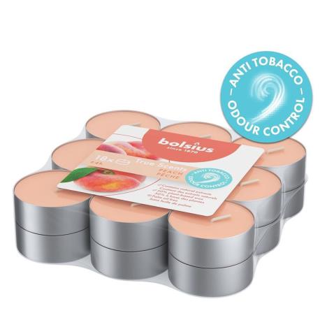 Bolsius Peach 4 Hour Anti Tobacco Tealights (Pack of 18)  £3.55