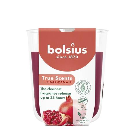 Bolsius Pomegranate True Scents Small Glass Jar Candle  £3.95