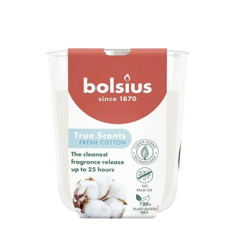 Bolsius Fresh Cotton True Scents Small Glass Jar Candle  £3.95